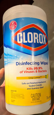 Clorox disinfecting wipes package